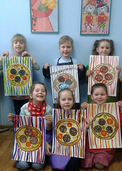 Pizza Art Project, Letter P Crafts, Pizza Art, Elementary Art Projects, Art Programs, Art How, Art Classroom, Elementary Art, Art Portfolio