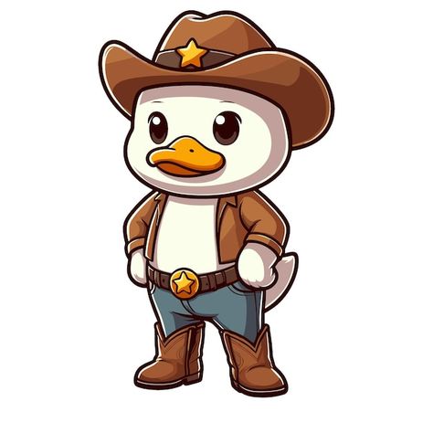 Cowboy Cartoon, Cartoon Vampire, Mascot Illustration, Duck Cartoon, Cartoon Mascot, Logo Inspiration, Graphic Resources, Cowboy, ? Logo