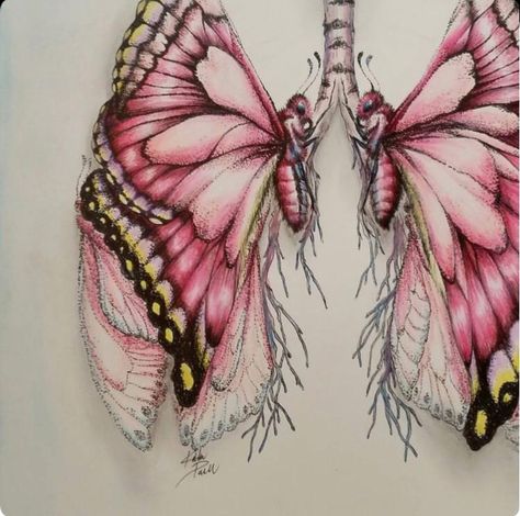 Lungs Drawing, Lungs Art, Medical Artwork, 1 Tattoo, Medical Art, Butterfly Drawing, Desenho Tattoo, Gcse Art, Ap Art