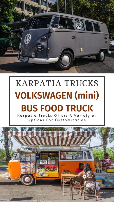 Grow Your Food Truck Business: Essential Tips To Successfully Manage And Increase Your Sales, Learn How To Start A Mobile Food Cart Business: Mobile Food Facility Volkswagen Food Truck, Vw Food Truck, Food Truck Coffee Shop, Truck Coffee Shop, Small Investment Business Ideas, Bus Food Truck, Vintage Volkswagen Van, Vintage Food Truck, Easy Small Business Ideas