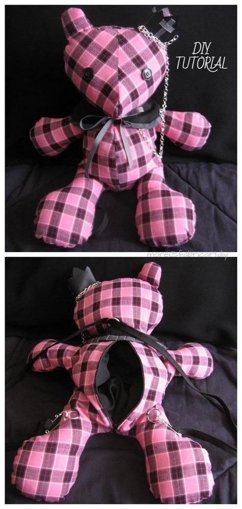 DIY Teddy Bear Backpack Free Sewing Pattern & Tutorial Stuffed Animal Purse Diy, Animal Backpack Pattern, Teddy Bear Bag Diy, Sewing Bear, Pattern Backpack, Diy Plushie Bag, Teddy Bear Accessories Diy, Bear Backpack, Bear Purse