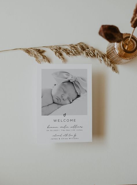 Baby Birth Cards, Newborn Birth Announcements, Baby Announcement Card, Birth Announcement Template, Newborn Birth, Baby Announcement Photos, Baby Announcement Cards, Birth Cards, Birth Announcement Girl