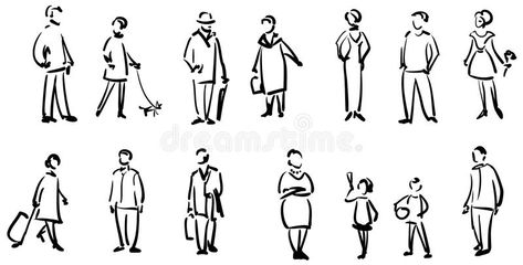 People sketch vector illustration Sketch Black And White, Animation Drawing Sketches, Illustration Of People, Beginner Drawing Lessons, رسم كاريكاتير, Silhouette Sketch, Human Figure Sketches, Architecture People, Sketches Of People