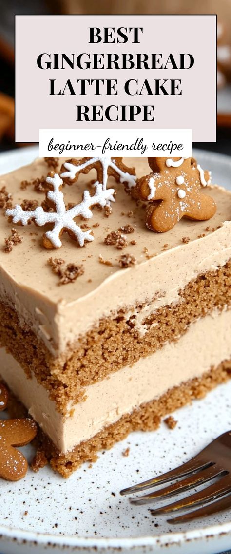 Image for Best Gingerbread Latte Cake Recipe Tomte Gnome Cake, Gingerbread Latte Cake Recipe, No Bake Gingerbread Latte Cheesecake, Christmas Dinner Ideas Easy Simple, British Christmas Cake, Gingerbread Bundt Cake Christmas, Holiday Cakes Christmas Easy Recipes, Holiday Cake Flavor Ideas, Amazing Christmas Cakes