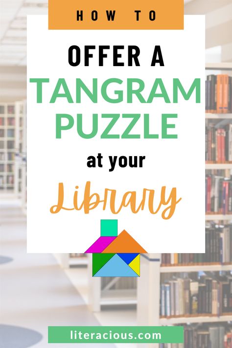 A tangram puzzle program is an easy and inexpensive program to offer elementary school age children at your school or public library. Crafts For Library Programs, November Library Programs, Public Library Displays, Passive Programming Library, Public Library Programs, Passive Programming, Passive Programs, September Activities, Library Programming