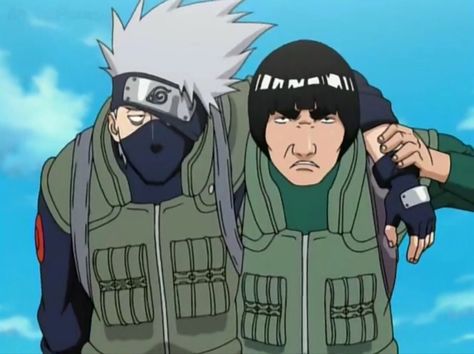 Kakashi And Guy, Guy Sensei, Might Guy, Rock Lee Naruto, Lee Naruto, Naruto Show, Japanese Animated Movies, Kakashi Sensei, Naruto Comic