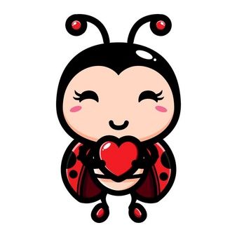 Cute Ladybug, Cute Ladybug Drawing, Ladybug Design, Small Ladybug Drawing, Cartoon Ladybug Tattoo, Love Bug, Ladybug Drawing, Cute Ladybug Cartoon, Ladybug With Hearts