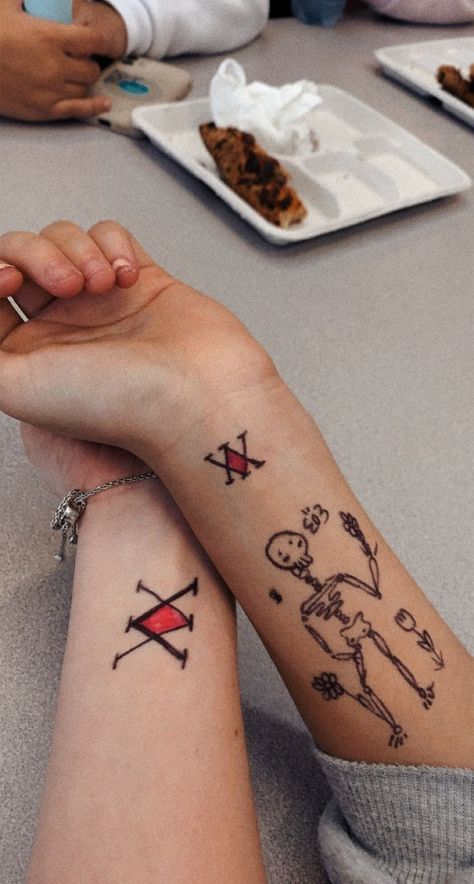 Hxh Tattoo Ideas, Hxh Tattoo, Inspo Drawing, Inspo Tattoo, Hunter Tattoo, Greek Mythology Tattoos, Mythology Tattoos, Cute Little Tattoos, Cartoon Tattoos