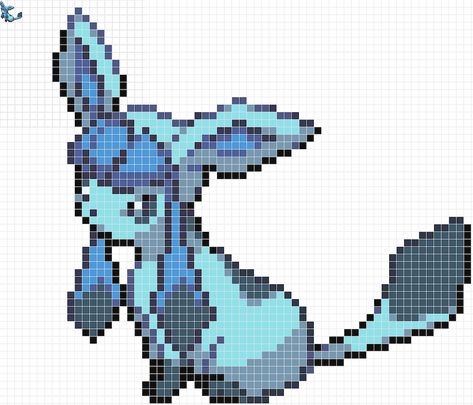 Glaceon Pixel, Perler Bead Pokemon Patterns, Steam Artwork, Pokemon Cross Stitch, Pokemon Bead, Pixel Art Pokemon, Pokemon Pattern, Pokemon Perler Beads, Easy Pixel Art