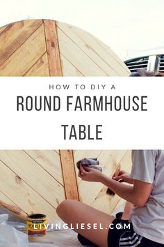 Round Dining Table Diy, Round Table Seating, Diy Round Dining Table, Table Seating Wedding, Wedding Round Table, Round Farmhouse Dining Table, Wood Table Dining, Round Farmhouse Table, Stain Furniture