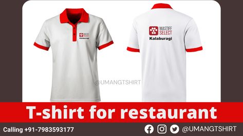 Where to order custom t.shirts designed and made with our logo printed for our restaurant/bar/cafe/catering services? Collar T-Shirts, Hoodies, Sweat Shirts & Round Neck Tees for Restaurant, Cafe & Bakery. Logo, Design Embroidery & Printing. Pls Text us for Immediate Quote. #customtshirts #restauranttshirts #restaurant #bar #cafe #catering t-shirts for restaurant staff #Hotels #Restaurants T Shirt Design Restaurant, Restaurant Tee Shirt Design, Funny Restaurant Shirts, Designer Luxury Red T-shirt, Bar Uniform, Luxury Men's Logo T-shirt, Catering Design, Hotel Uniform, Restaurant Catering