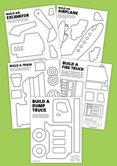 Tonka Truck Play Area, Making Butter Preschool, Build A Truck Preschool Activity, Preschool Tools And Machines Theme, Construction Vehicle Crafts Preschool, Vehicle Printables Free, Construction Free Printables, Kindergarten Construction Activities, Dump Truck Craft For Preschool