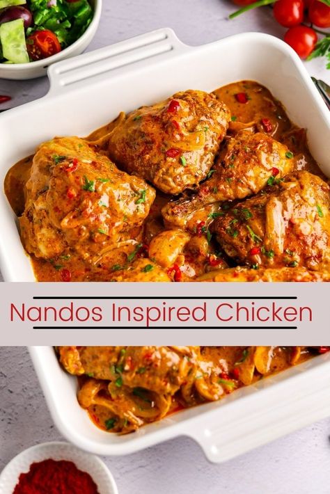 Nando's Inspired Chicken Nice Chicken Recipes, Nando Chicken Recipe, How To Make Nandos Chicken, Nandos Style Chicken, Nando's Chicken Recipe, Nando’s Chicken Recipe, Nandos Recipes, Nandos Chicken Recipe, Portuguese Chicken Recipes