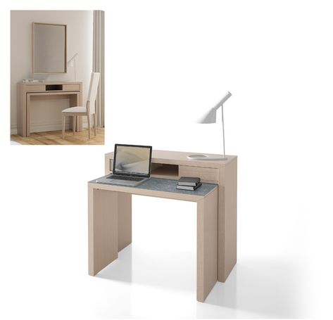 Minimal Desk Design, Small Room Desk, Computer Table Design, Console Extensible, Desk Plans, Smart Home Design, Console Desk, Flat Ideas, Room Desk