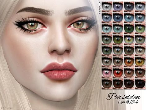 Realistic eyes in 90 colors, for female and male sims, from toddler-elder, under facepaint. Found in TSR Category 'Sims 4 Eye Colors' Source: Pralinesims' Perseiden Eyes N154 ##thesims4 The Sims 4 Pack, Sims 4 Eyes, Sims 4 Cc Eyes, Sims 4 Tsr, Sims 4 Skin, The Sims 4 Skin, Sims 4 Makeup, Die Sims 4, Pelo Sims