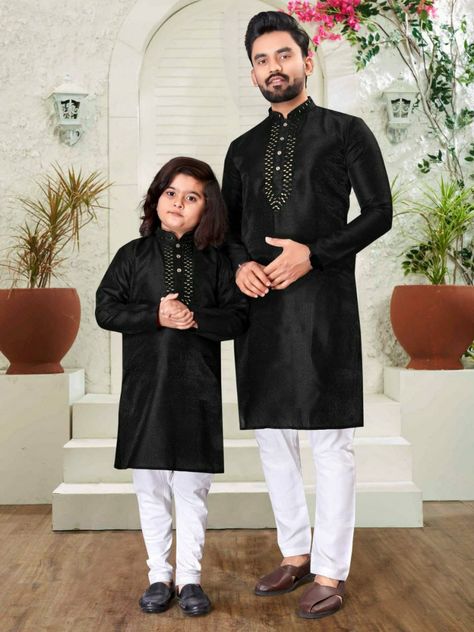 WTX 03 SINGLES AVAILABLE Festival Special Kurta Payjama Set, Combo Kids Mens Collection, Son And Father Matching Dress, Wedding Function Same Silk Kurta Payjama. Traditional Indian Wear Long Kurta made from Silk. The solid style pattern adds to the regal style of the kurta. Traditionally worn over Indian Pyjama but can also be worn over Denims or Linen Pants. Original mirror work on neck 🔍 Kurta Fabric- Silk Payzama Fabric - Semi Cotton Mens Kurta Size- M,L,XL,2XL 3XL Kids Kurta Size - 2(22... Son And Father, Regal Style, Kids Kurta, Long Kurta, Mens Kurta, Combo Dress, Silk Kurta, Wedding Function, Mirror Work