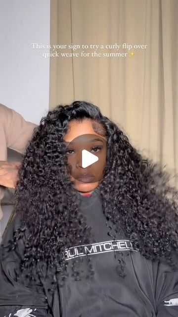 VoiceOfHair ®️ | Bigger the hair the harder they stare😍  Gorgeous flip over curly quick weave by @wintershairdaze 🔥 This is such a perfect and low... | Instagram Wet And Curly Quick Weave, Flipover Method Sew In Curly, Deep Wave Quick Weave Hairstyles, Curly Flip Over, Wet And Wavy Quick Weave Styles, Flip Over Sew In Curly, Quick Weave Curly Hairstyles, Curly Flip Over Quick Weave, Curly Flip Over Method Sew Ins