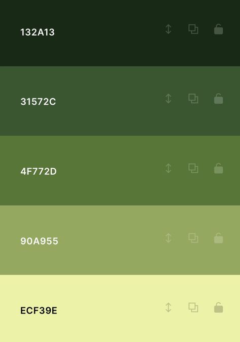 Green Pallete Colour Palettes, Green Color Palette Hex Codes, Green Palette Colour Schemes, Palettes Color, Flat Color Palette, Pantone Colour Palettes, Color Design Inspiration, Jane Doe, Hex Color Palette