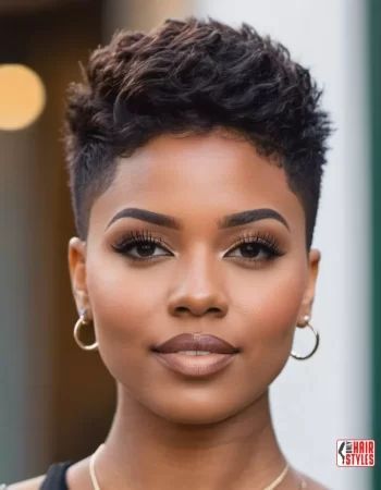 Short Natural Haircuts For Black Women With Round Faces « Only Hairstyles High Top Fade Women, Natural Pixie Cut Black Women, Natural Pixie Haircut Black Women, Haircut For Chubby Face, Natural Haircuts For Black Women, Haircut Options, Fade Haircut Women, Pelo Color Vino, Women With Round Faces