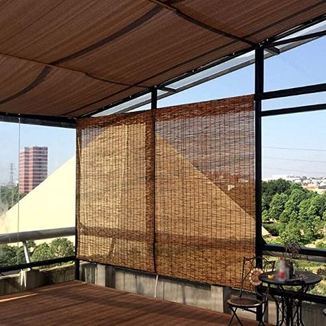 Outdoor Bamboo Curtains, Store Pergola, Bamboo Roller Shades, Bamboo Roller Blinds, Natural Curtains, Window Roller Shades, Patio Sun Shades, Patio Blinds, Bamboo Curtains