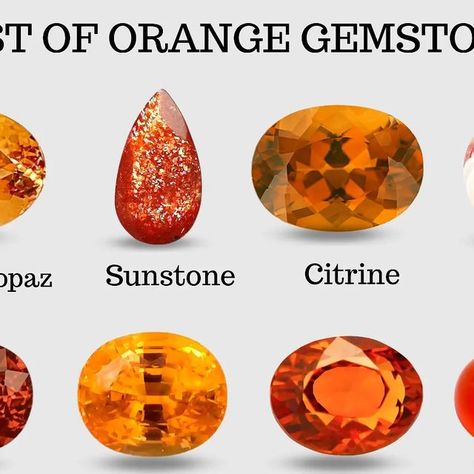 Orange Gemstones, Orange Gem, The List, Citrine, Labradorite, Tourmaline, Agate, Gems, Orange