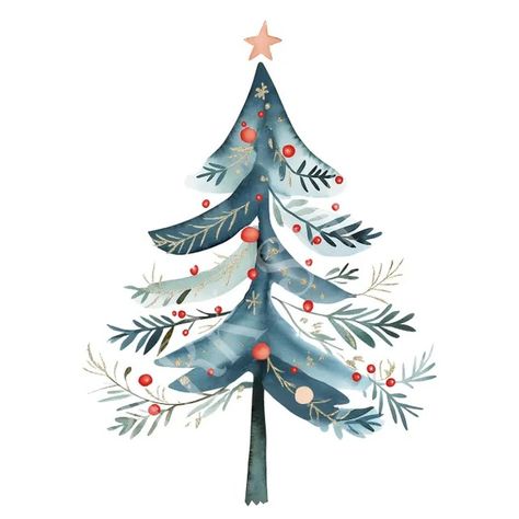 DigitalPerkShop - Etsy Nordic Chic, Arte Folk, Christmas Tree Clipart, Tree Png, Tree Clipart, Christmas Card Art, Cute Christmas Tree, Watercolor Christmas Cards, Art Winter