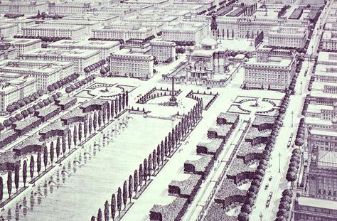 Historical Drawings, City Grid, Otto Wagner, Monumental Architecture, Urban Design Plan, City Plan, Vienna Secession, Cities Skylines, Fantasy City