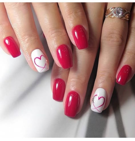 Crveni Nokti, Red Nails Art, Cherry Nail Art, Red Nail Art Designs, Red Gel Nails, Multicolored Nails, Lilac Nails, Red Nail Art, Nail Designs Valentines