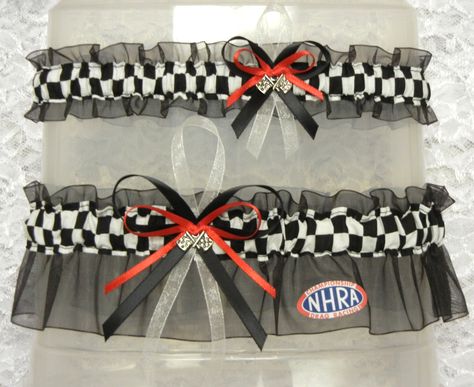 NHRA Drag Racing Garter Set. $25.00, via Etsy. @Derek Imai Imai Hurd ... wearing them under my wedding dress lol Racetrack Wedding, Car Themed Wedding, Bride Garter, Western Themed Wedding, Racing Quotes, Nhra Drag Racing, My Wedding Dress, Hippie Wedding, Travel Car