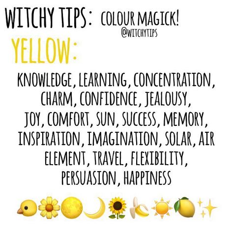 Tips for Witches Everywhere! ✨ on Instagram: “🍌 YELLOW 🍌 Use colour magick to help you pick candle colours, altar decor, clothing choices and more for spells and rituals to give it an…” Spells And Rituals, Gall Bladder, Element Air, Wiccan Witch, Eclectic Witch, Altar Decor, Candle Magick, Witchcraft For Beginners, Wicca Witchcraft