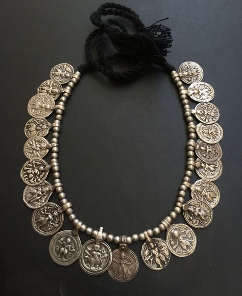 Oxidized Silver Jewelry, Vintage Silver Necklace, Silver Coin Necklace, Multi Pendant, Antique Coins, Silver Jewels, Oxidized Silver, Coin Necklace, Ethnic Jewelry