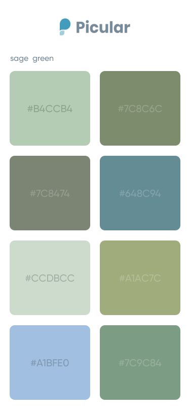 Picular Palette Pastel Green Hex Code, Sage Hex Code, Sage Green Hex Code, Green Color Palette Hex Codes, Goodnotes Colours, Green Hex Codes, Pastel Packaging, Green Hex Code, Yellow Hex Code