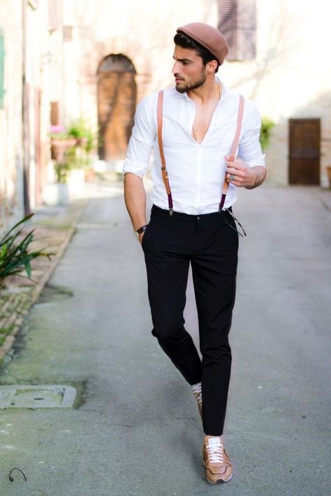 Fashion Braces, How To Wear Suspenders, Outfits With Suspenders, Suspenders Men Fashion, Mdv Style, Suspenders Fashion, Best Man's Outfit, Workout Man, Suspenders Men