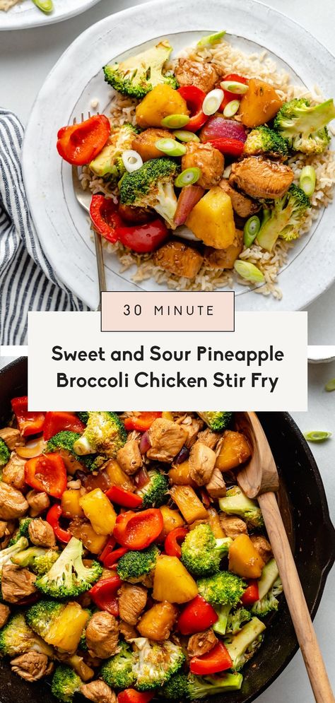 Broccoli Chicken Stir Fry, Pineapple Chicken Stir Fry, Chicken Broccoli Stir Fry, Broccoli Chicken, Stir Fry Recipes Chicken, Best Meal Prep, Ambitious Kitchen, Protein Packed Meals, Broccoli Stir Fry