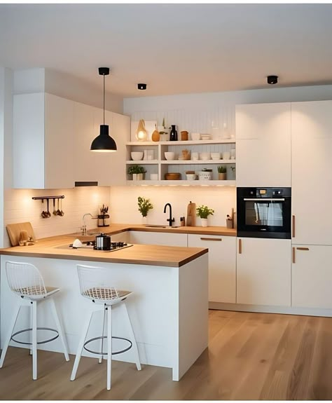 Kitchen Ideas Neutral Colors, Small Kitchen Ideas Aesthetic, Medium Kitchen Ideas Layout, Kitchen Aesthetic Apartment, Kitchen Appartement, Cocinas Aesthetic, Apartment Aesthetic Kitchen, Cocina Aesthetic, Small Kitchen Ideas