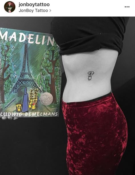 Madeline Tattoo Ideas, Madeline Book Tattoo, Madeleine Tattoo, Mary Shelley Tattoo, Eloise Tattoo, Madeline Tattoo, Mic Tattoo, Ballet Tattoos, Holiday Tattoo