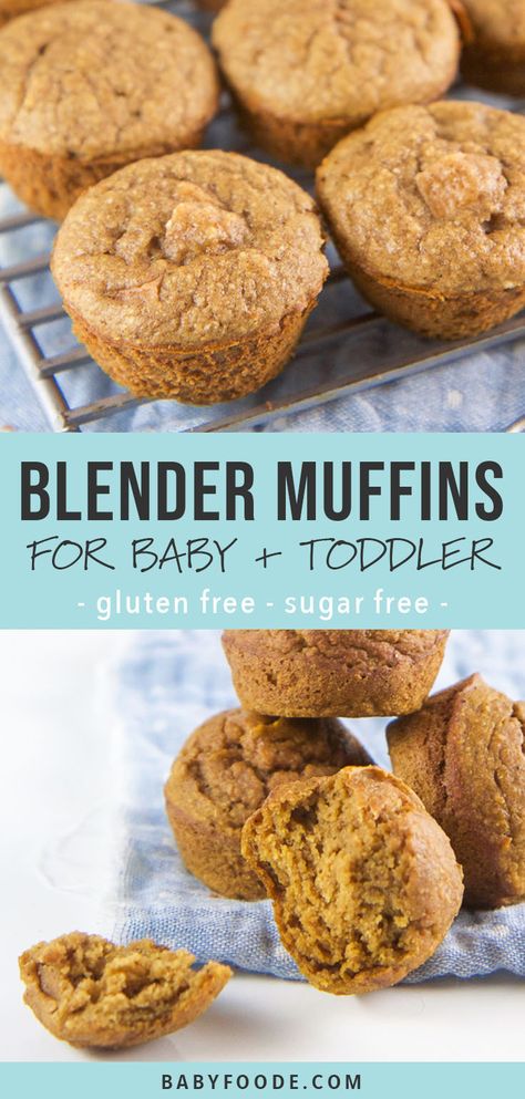 Healthy Mini Muffins, Blender Muffin, Muffins For Baby, Fall Muffins, Toddler Muffins, Blw Recipes, Baby Muffins, Toddler Foods, Blender Muffins