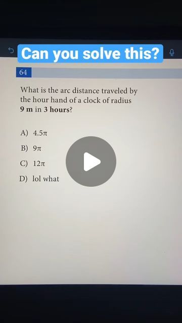 Tutely on Instagram: "Arc Distance Math Riddle ｜ Math SAT & ACT Prep ｜ JusticeTheTutor #shorts  #satinsider #sat #satmath #digitalsat #sat2024 #sat2024 #satmathhacks #satmathpractice #satmathtutor #satmathquestions #actmath #digitalact #psat #digitalpsat #psat2023 #psat2024 #sattestprep #testprep #testprephacks #sattips #satmathtips #digitalsat2024 #sat #satmath #digitalsat #sat2024 #satmathhacks #internationalstudents #highschoolparents #highschoolparenting" Sat Math Questions, Sat Questions, Sat Tips, Sat Test Prep, Math Tips, Act Math, School Highschool, Teaching Math Strategies, Sat Math