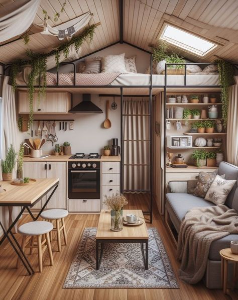 Mobile Tiny House Design, Vaulted Ceiling Tiny House, Tiny House Inside, Micro Tiny House, Zen Tiny House Japanese Style, Tiny House Recycled Materials, Tiny House Tall Ceiling, Tiny House Japan, Japanese Style Tiny House