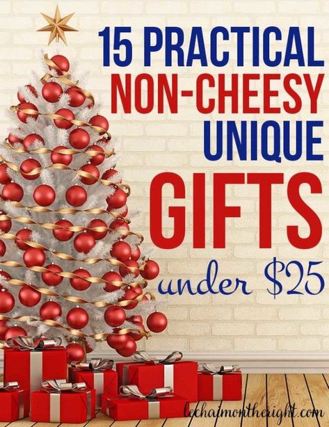 Unique, non-cheesy, quality, affordable, AND practical gift giving is always a tough decision. You could go homemade, but if you're like me, gifts... Cheesy Gifts, Yankee Swap Gift, Presents Ideas, Gifts Under 25, Christmas Gift Exchange, Dollar Gift, Clever Gift, Sandwich Bags, Family Christmas Gifts