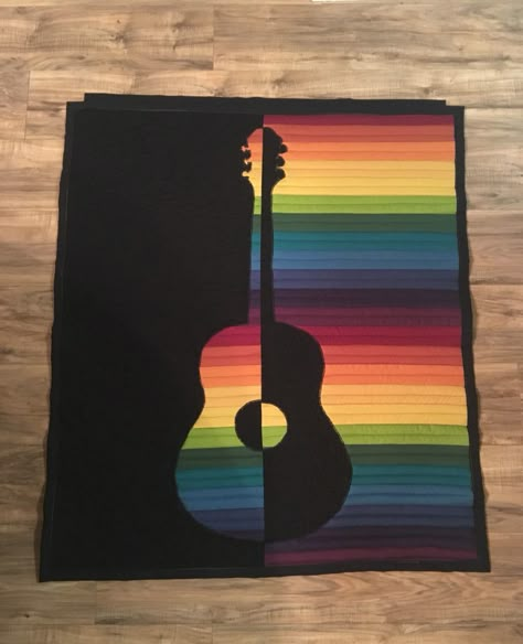 guitar quilt – Quest Quilts Music Quilts, Guitar Quilt, Rainbow Guitar, Music Quilt, Rainbow Quilt, Guitar Wall, Lap Quilts, Colorful Quilts, Boy Quilts