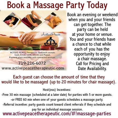 Massage Party, Massage Business Ideas, Massage Room Ideas, Massage Ideas, Massage Therapy Rooms, Massage Marketing, Massage Quotes, Medical Massage, Mobile Massage