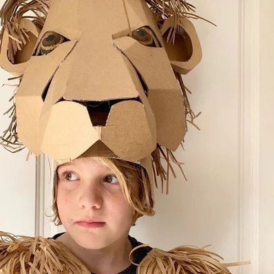 GALLERY | zygotebrowndesigns Large Cardboard Letters, Lion Costume Diy, Cardboard Challenge, Diy Unicorn Costume, Diy Cardboard Toys, Frankenstein Costume, Snowman Costume, Lion King Musical, Cardboard Costume