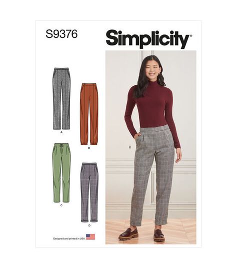 Simplicity Patterns S9376 Misses Skirt / Pants Size 6-8-10-12-14 Women’s Pants Sewing Pattern, Sewing Pants For Women, Sewing Pants, Crafts Sewing Patterns, Pants Sewing Pattern, Butterick Sewing Pattern, Simplicity Sewing, Simplicity Sewing Patterns, Sewing Studio