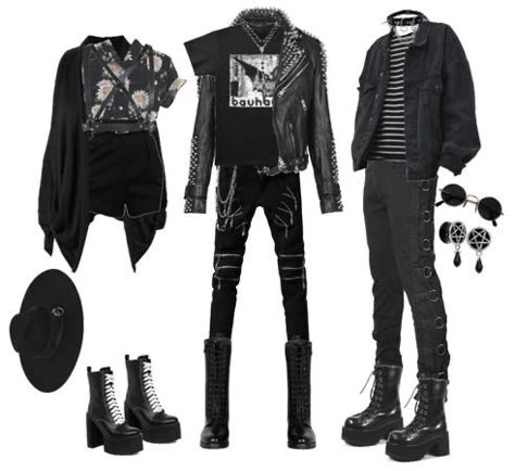 Emo Boy Style, Goth Boy Outfits, Rock Fits, Metalhead Fashion, Punk Ideas, Punk Style Outfits, Goth Gf, Black Jean Jacket, Goth Boy