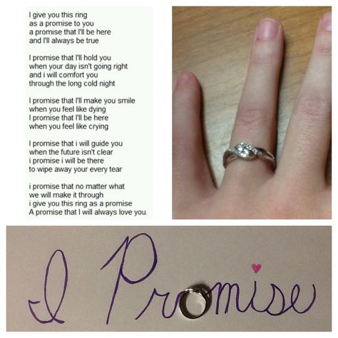 Promise Ring.. CUTE!!!❤️ Promise Ring To Myself, Promise Rings Proposal Ideas, Promise Ring Quotes, Wedding Rings Quotes, Ring Quotes, A Promise Ring, Marriage Words, Cute Promise Rings, Rings Pandora