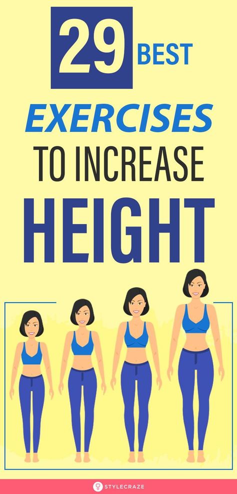 29 Best Exercises To Increase Height: Growth still continues for some people even at the age of 22-25 and so, it is possible to add a few inches to your height even after this stage by resorting to exercise to increase height. Keep reading to know how. #height #exercise #health #fitness #tips #tricks Exercise Grow Taller, Exercises In Bed, Exercises To Increase Height, Height Exercise, Height Grow, Grow Taller Exercises, Taller Exercises, Increase Your Height, Increase Height Exercise