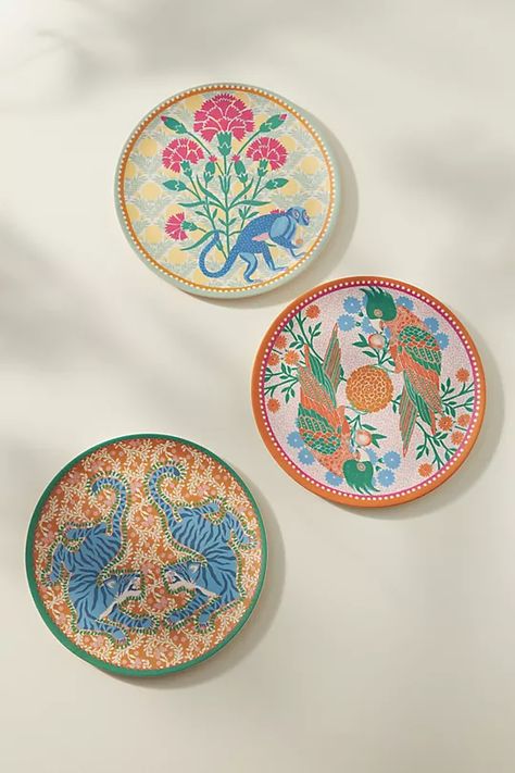 Ellen Merchant, Anthropologie Plates, Anthropologie Decor, Kalamkari Art, 2023 Art, Anthropologie Home, Kids Ministry, Melamine Dinner Plates, Eclectic Kitchen