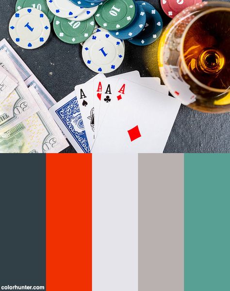 Four Aces, Chips And Money On A Black Table With A Glass Of Cognac. Top View Color Scheme from colorhunter.com Casino Color Palette, Gaming Branding, Leadership Retreat, Las Vegas Pool, Casino Jackpot, Vegas Pool, Vegas Pool Party, Poker Night, Guys And Dolls