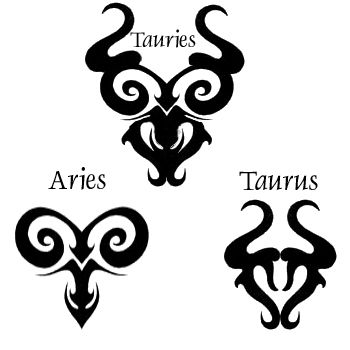 Aries And Taurus Tattoo Together, Taurus Aries Tattoo, Taurus Symbol Tattoo Design, Taurus And Aries Tattoo, Taurus Symbol Tattoo, Types Of Tattoos, Aries Taurus Cusp, Taurus Logo, Taurus Constellation Tattoo